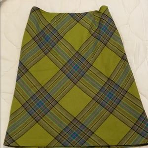Wool Plaid Skirt